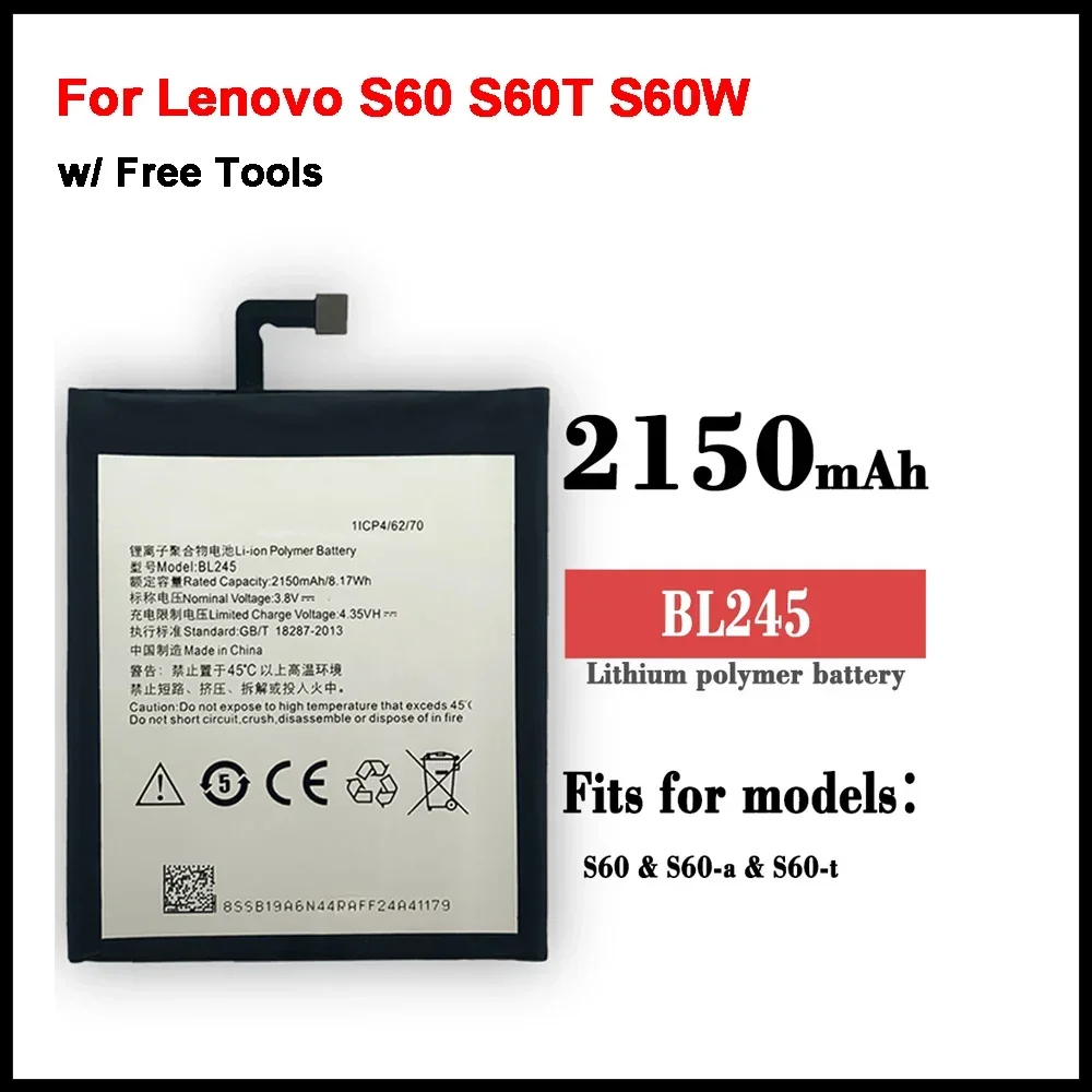 Новый аккумулятор BL245 2150 мАч для Lenovo S60 S60T S60W мобильный телефон, сменные батареи