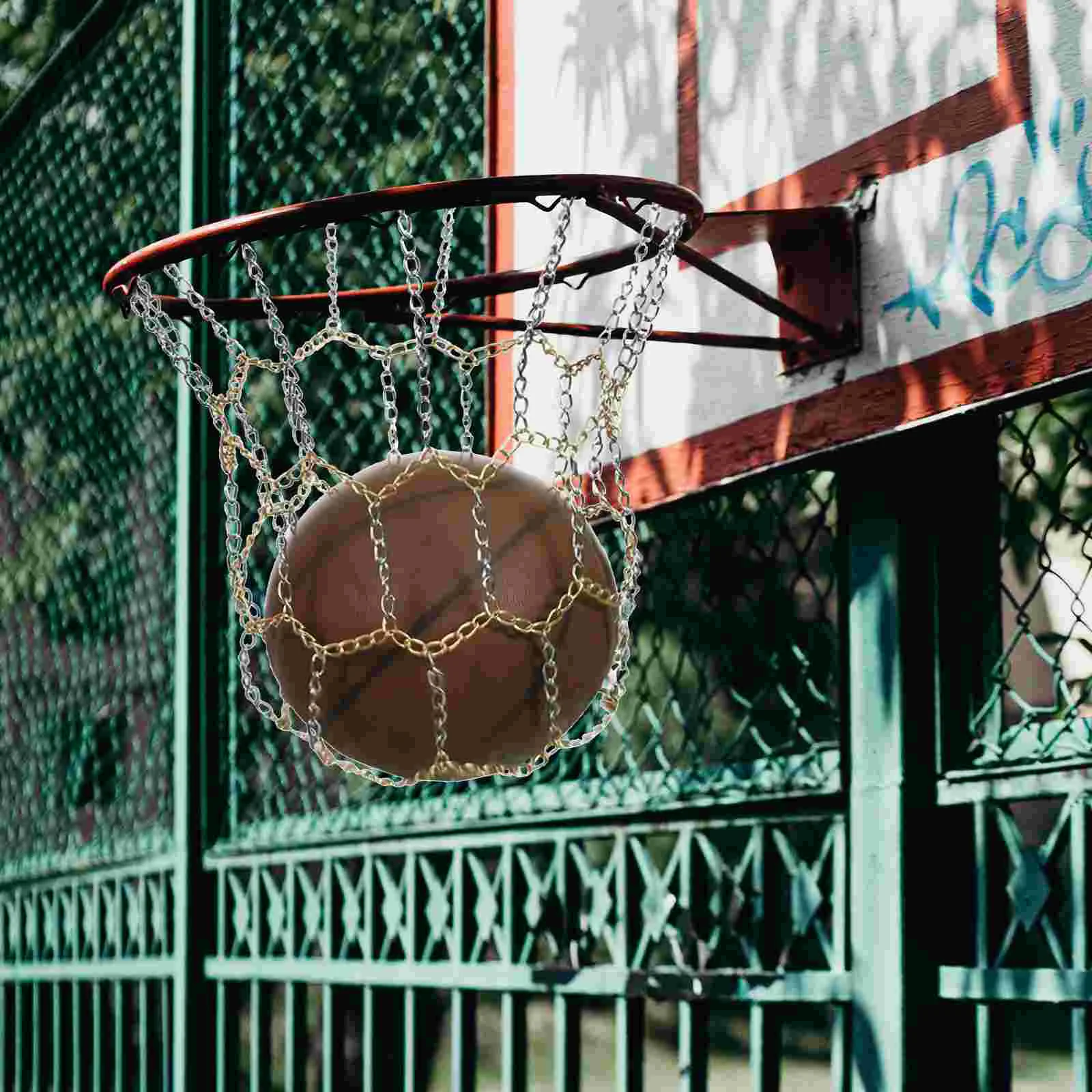 Cadena de red de baloncesto para Campus, suministro de aro de baloncesto resistente, portería, hierro de repuesto para interiores