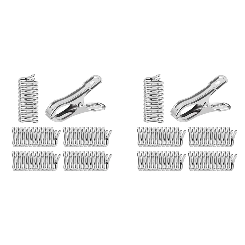 HHTL 120 PCS Garden Clips,Greenhouse Clamps Stainless Steel,Greenhuose Clips For Netting,Have A Strong Grip