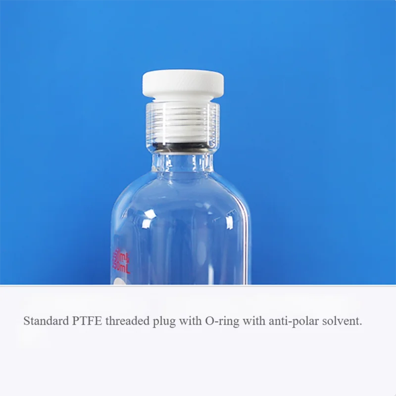 Botol tebal tahan tekanan dengan tutup ulir PTFE, tabung tahan tekanan 75ml100ml150ml350ml, kedap udara untuk hidrolisis