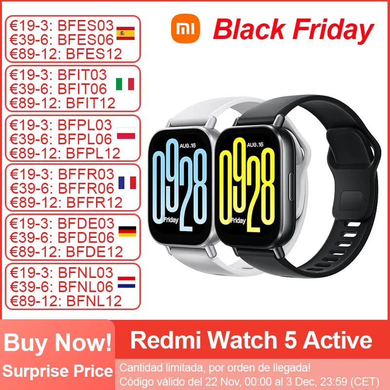 New Xiaomi Redmi Watch 5 Active Smart Watch, Bluetooth Phone Call, 2