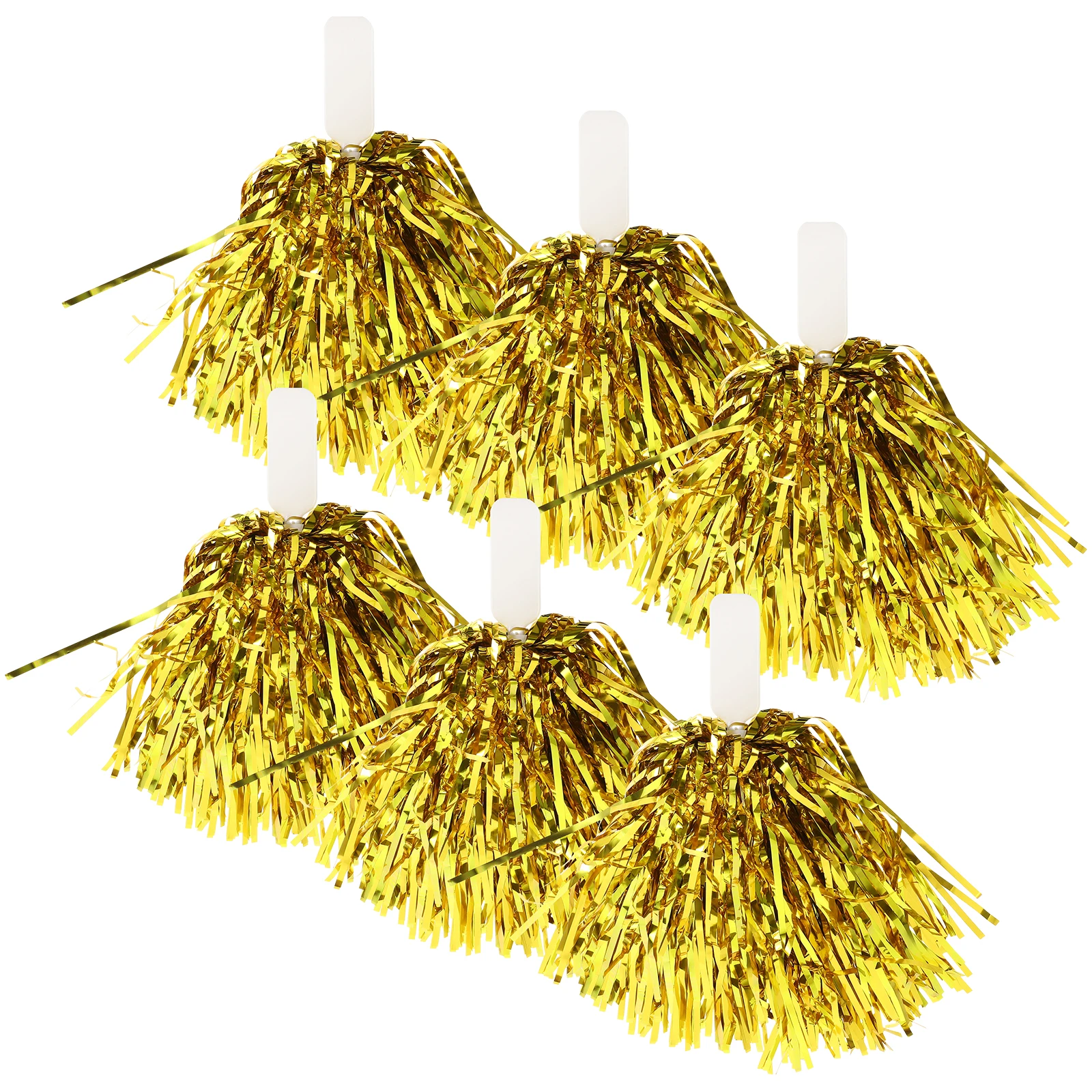 

12pcs Reusable Cheerleading Pompoms Bright Metallic Hand Flower Balls Sports Dance Props Cheering Squad