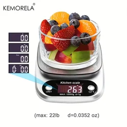 KEMORELA 1PCS 5/10KG Stainless Steel LCD Display Food Kitchen Scale Digital Pound for Weight Loss Baking Cooking Meal Prep