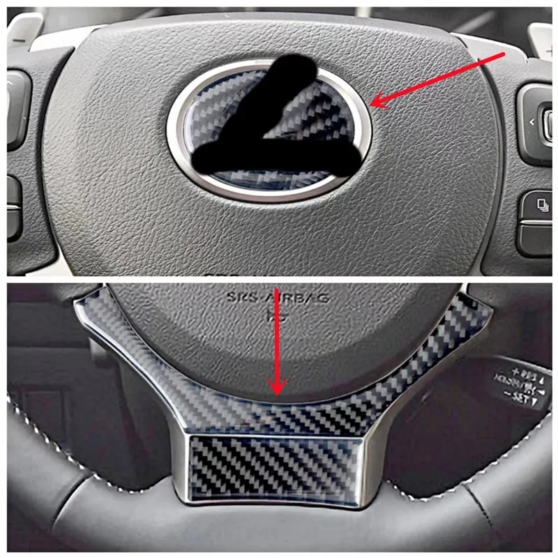 

Car Steering Wheel Logo Decorative Cover Trim Strips Carbon Fiber Stickers For Lexus NX200 2014 Car Styling Interior Accessories