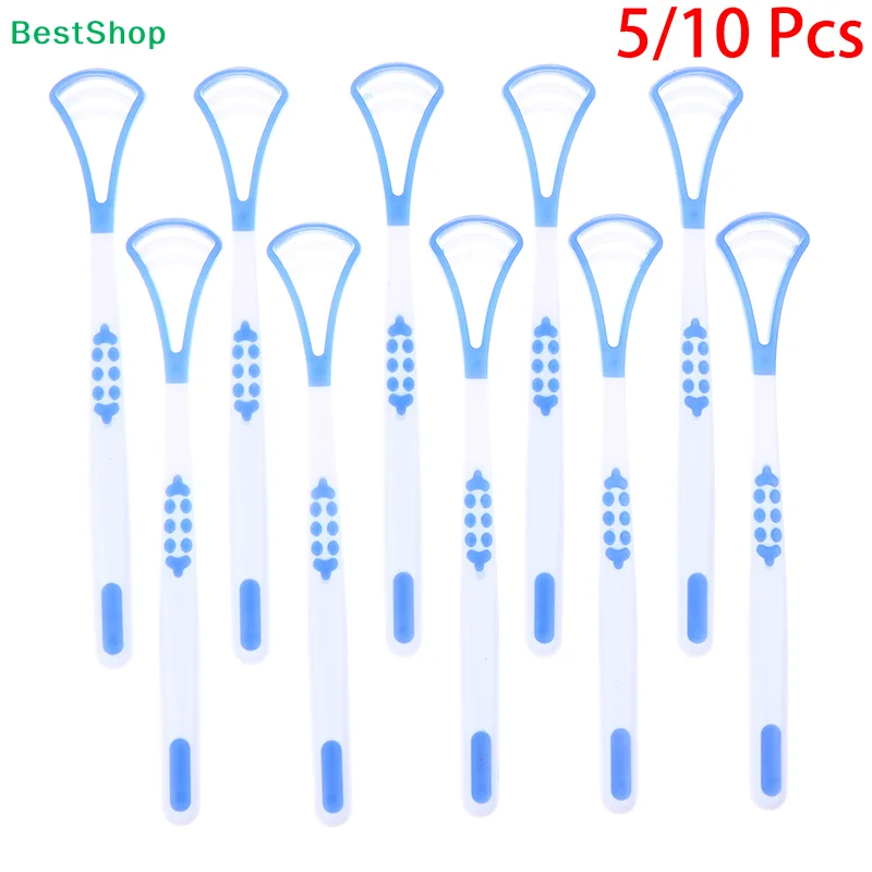 ✂5/10 Pcs Y Shape Silicone Tongue Scraper Brush Cleaning Food Grade Single Oral Care To Keep Fresh Breath