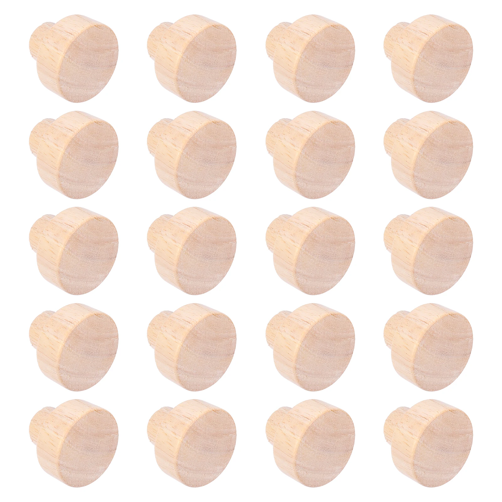 

20pcs Wooden Cabinet H les Round Drawer Knobs Durable Safe Furniture Dresser Cupboard Wardrobe Bathroom Living Room Dorm Office