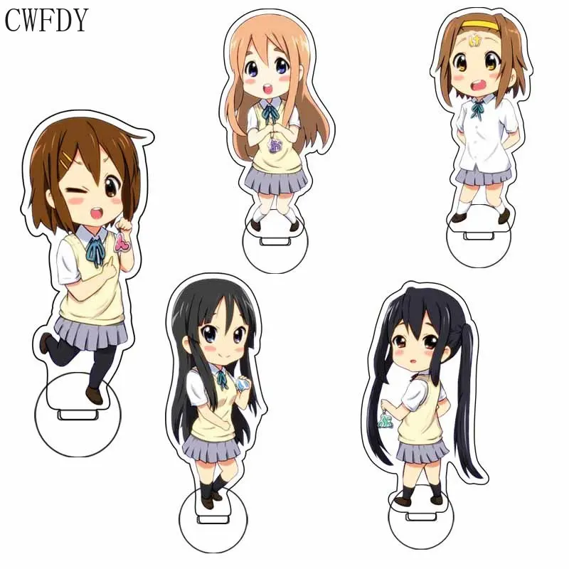 Cute K-ON! Figures Arcylic Stand Hirasawa Yui Akiyama Mio Nakano Azusa Anime Keychain Desk Display Collection Charm Llavero 10CM