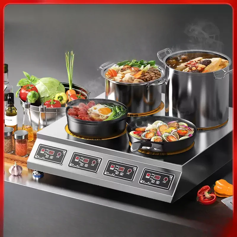 Commercial Multi-head Electric Ceramic Cooker, Induction Cooker, High-power Double-head Cooker, Pot Stove Does Not Pick Pot