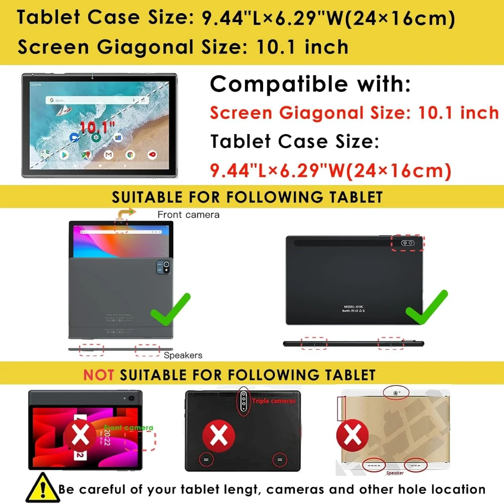 Afbeelding 3: 10.1 Universele Case Zachte Siliconen Tablet Funda voor 10 10.1 inch Android Tablet PC Schokbestendig Stand Cover Case L 9.57in W 6.42in