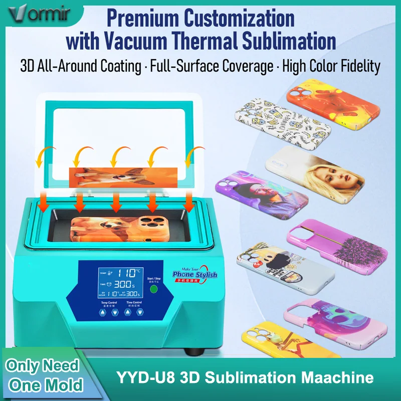 

Чехлы для телефонов VORMIR YYD-U8 с 3D сублимационной машиной, чехлы для телефонов «сделай сам», теплопередающая печать для iPhone, Samsung, защитный чехол для телефона