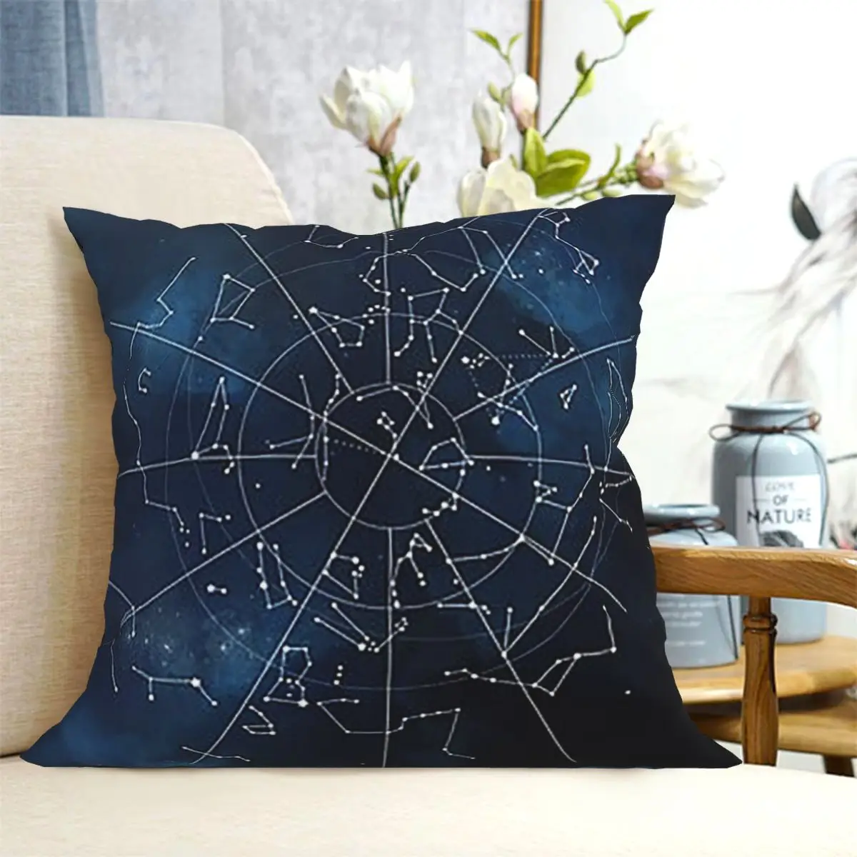 Zodiac Constellations Space Square Pillowcase Cushion Cover Pillow Case Throw Pillow Cover for Home Bedroom Car