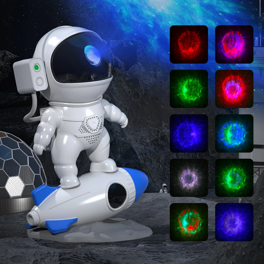 Third Generation New RGB Ambient Night Light Astronaut Star Projection Lamp with Speaker Romantic Room Decor Speaker Gift