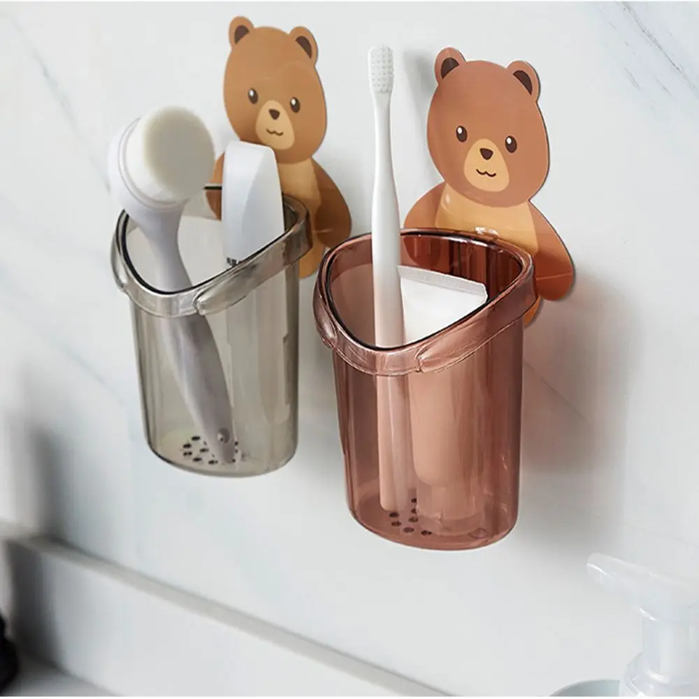 1/3PCS Cute Bear Toothbrush Holder Storage Rack Bathroom Accessories Toothpaste Holder Tooth Brush Stand Shelf Bath Accessories