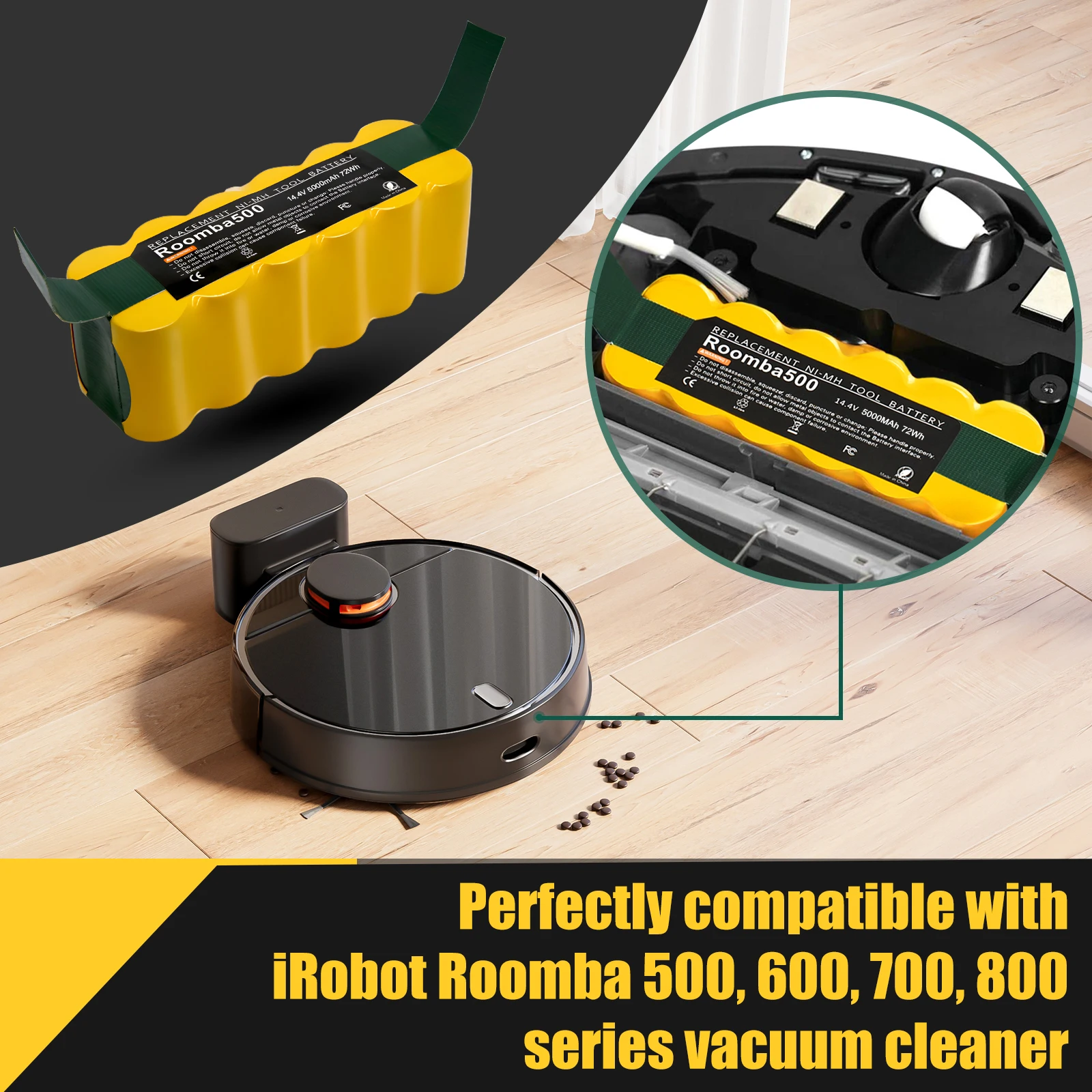 جهاز آلي لتنظيف الأتربة بطارية لآي روبوت رومبا 5000mAh 14.4V بطارية ل 500 600 700 800 900 سلسلة 14.4 فولت 620 650 770 780 580