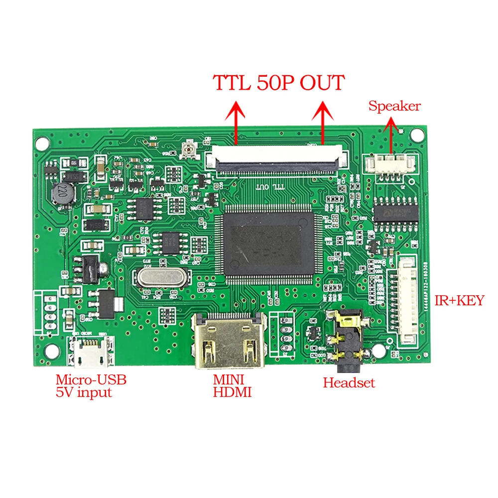 AT070TN92 Driver Board LCD Screen Controller MINI HDMI For 800*480 TTL 50 Pins Innolux AT070TN90 AT090TN10 AT070TN93 AT080TN52