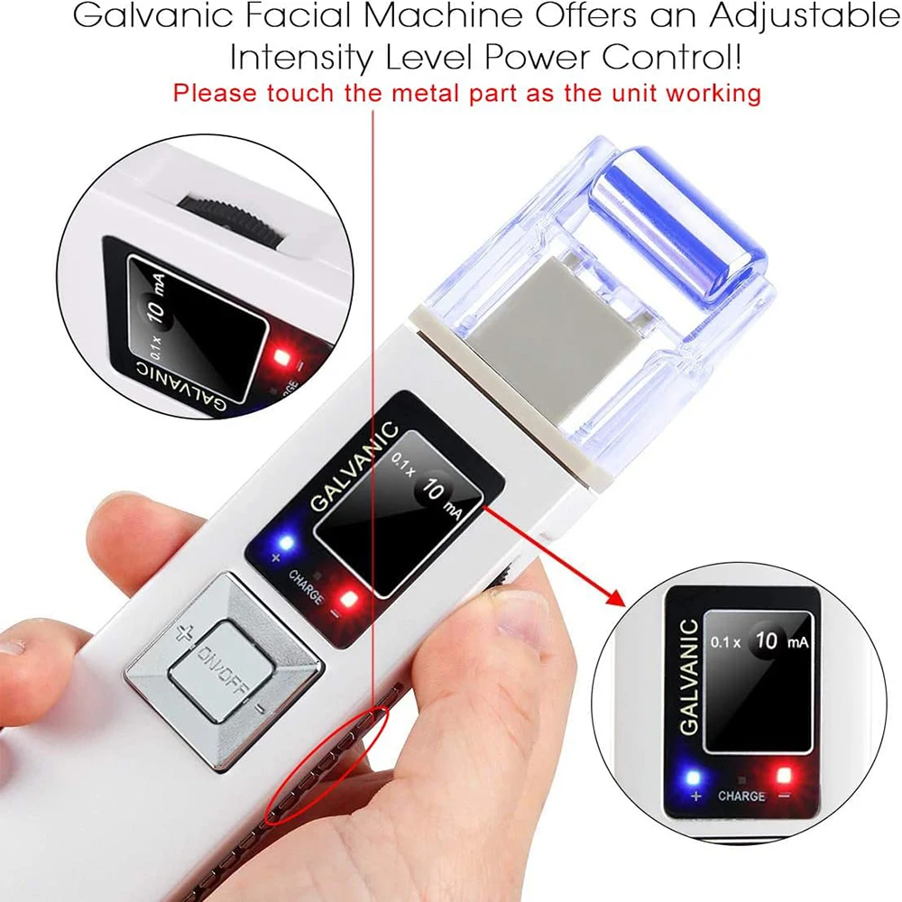 Portable Galvanic Microcurrent Skin Firming Machine Cleaning Anti-Aging Face Lift Roller Massager Home Use Beauty Salon Device