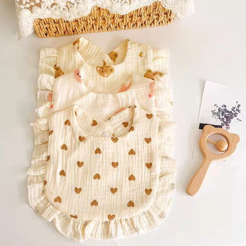 

Милые нагрудники для новорожденных, детские салфетки для отрыжки, детские мягкие хлопковые нагрудники для слюней, полотенце для слюны, нагрудник с рюшами и цветочным принтом для малышей, аксессуары для детей