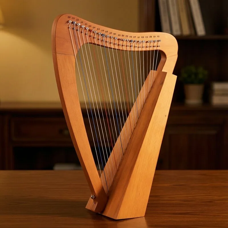 8/15/19/23 String Wooden Lyre Harp Adjustable Tuning Portable Lyre Harps Beginner Practice Harps Professional Music Instrument