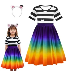 Girls Long Dresses with Headband 3-10years Princess Dress Cosplay Costume for Toddler Girl Fancy Carnival Party Halloween