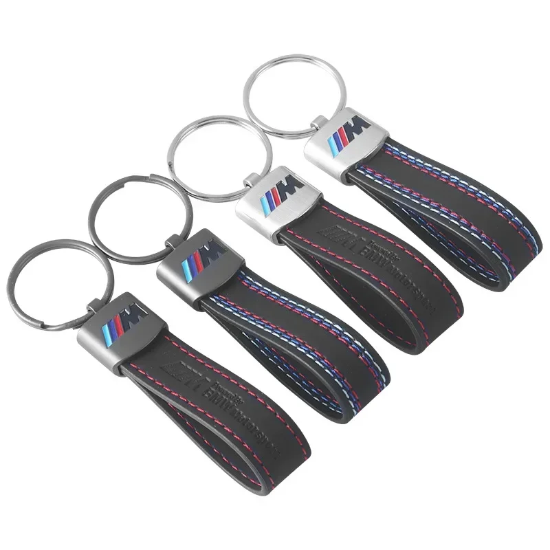 Car Metal Key Chain Fine Leather Emblem Key Ring For BMW X1 X2 X3 X5 X4 X6 X7 G30 G20 G32 G11 G12 F40 F30 F20 F10 F34 F07