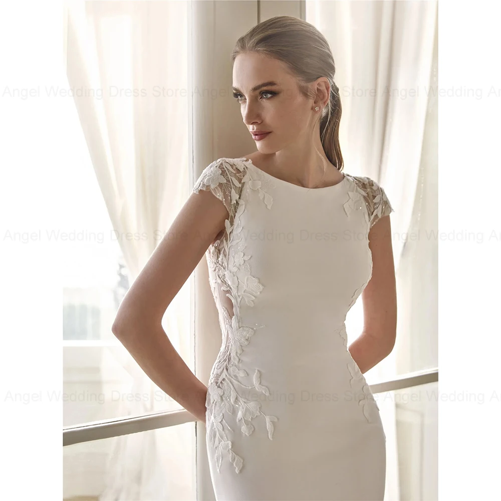 ANGEL فساتين زفاف فاخرة مخصصة حورية البحر الوهم مثير فساتين زفاف طويلة زينة طول الأرض سحاب Vestidos de Novia