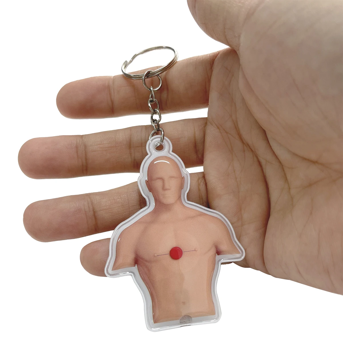 100 PCS CPR Manikin Keychain LED Light for CPR Courses Gift