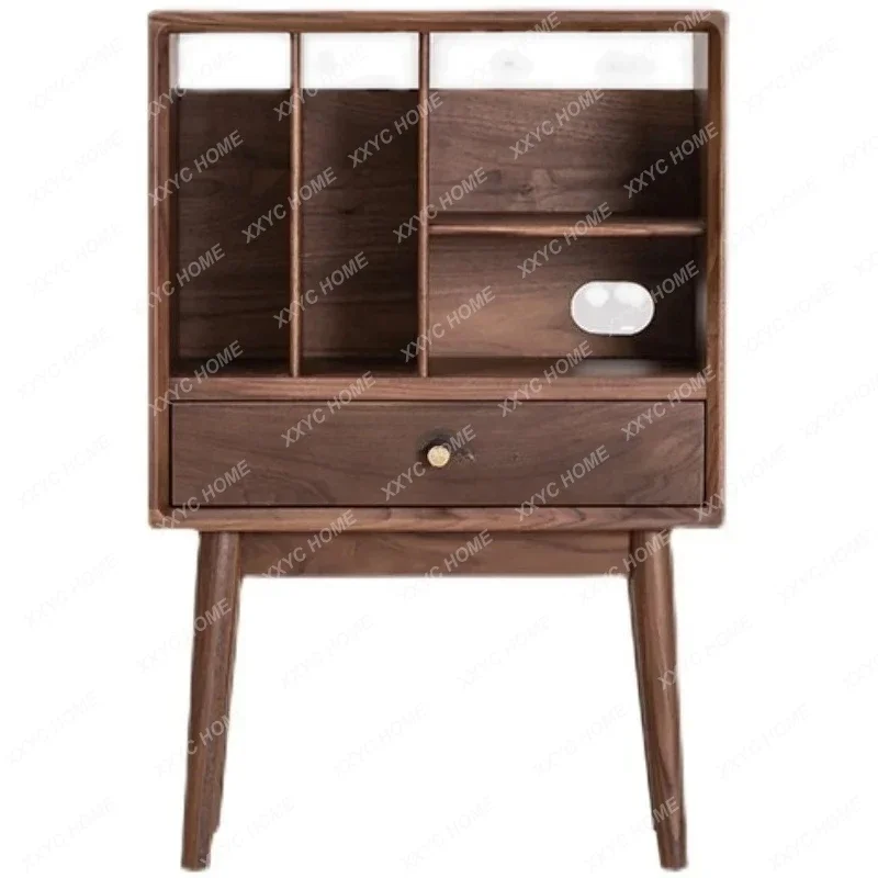 

Комод для журналов QQBlack Walnut из массива дерева, прикроватная тумбочка-стеллаж для хранения книг