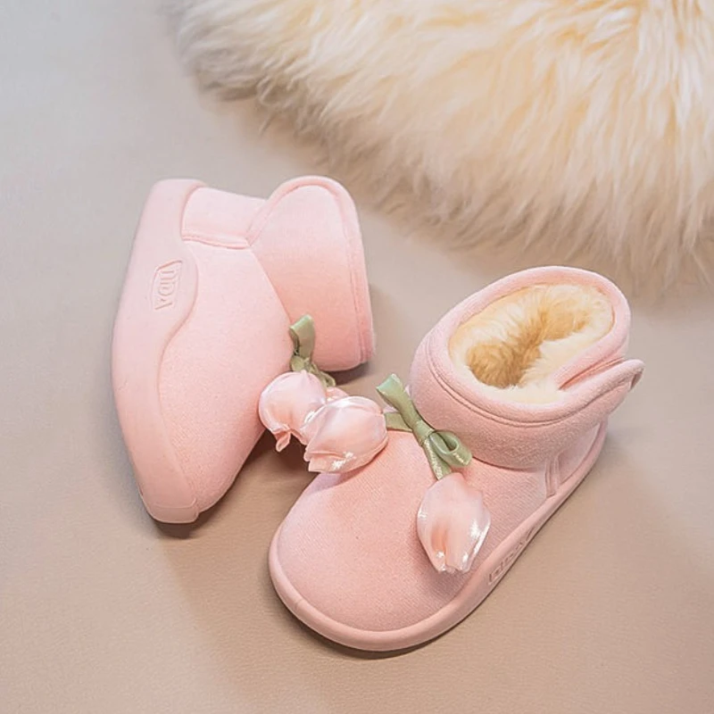 Fashion Baby Shoes 2025winter New Kids Snow Boots Retro Versatile Girls Ankle Boots Comfort Anti Slip Baby First Walkers Zapatos