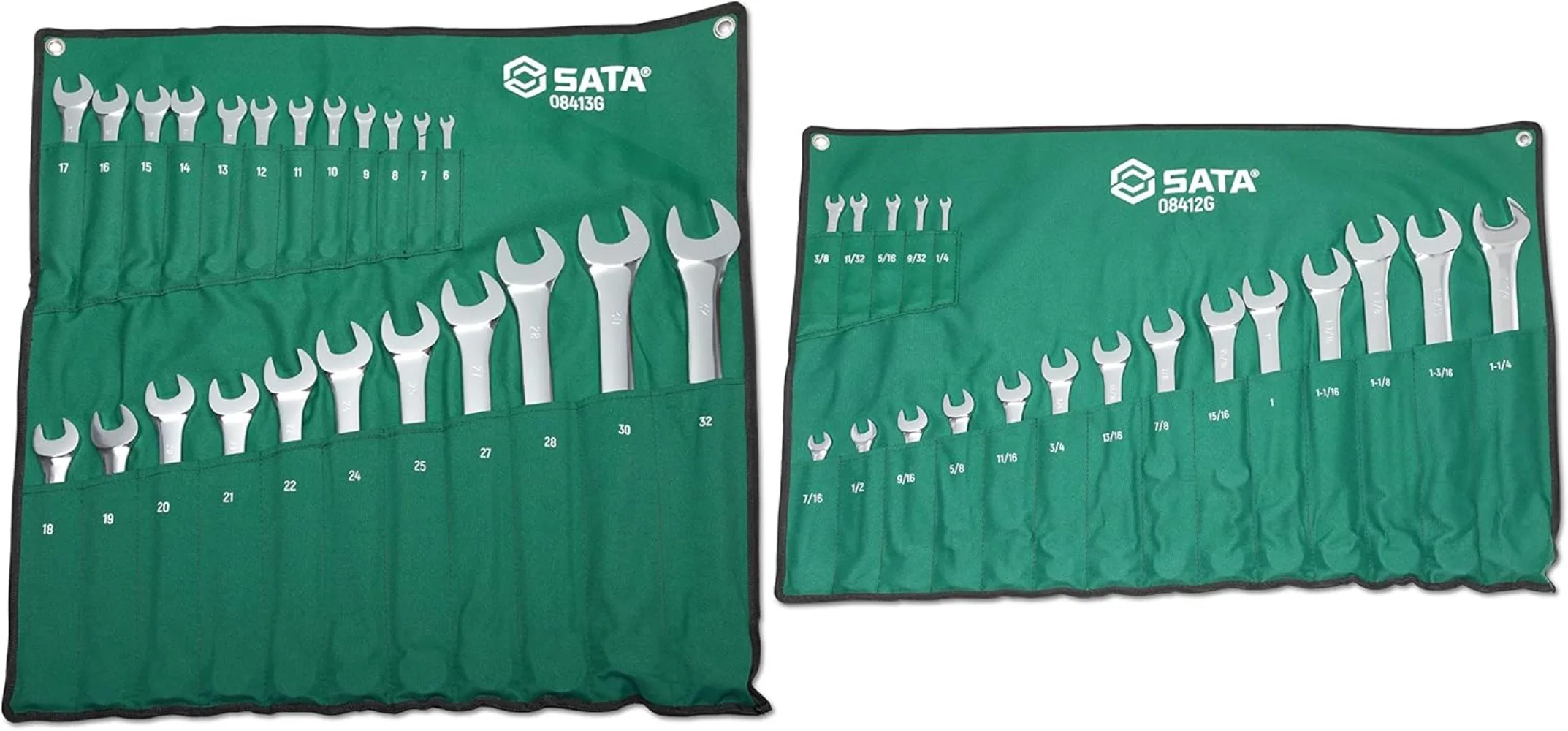 42 Piece 12 Point Combination Wrench Set | SAE 1/4" To 1-1/4" & Metric 6mm To 32mm | Off Corner Loading | ST08415G