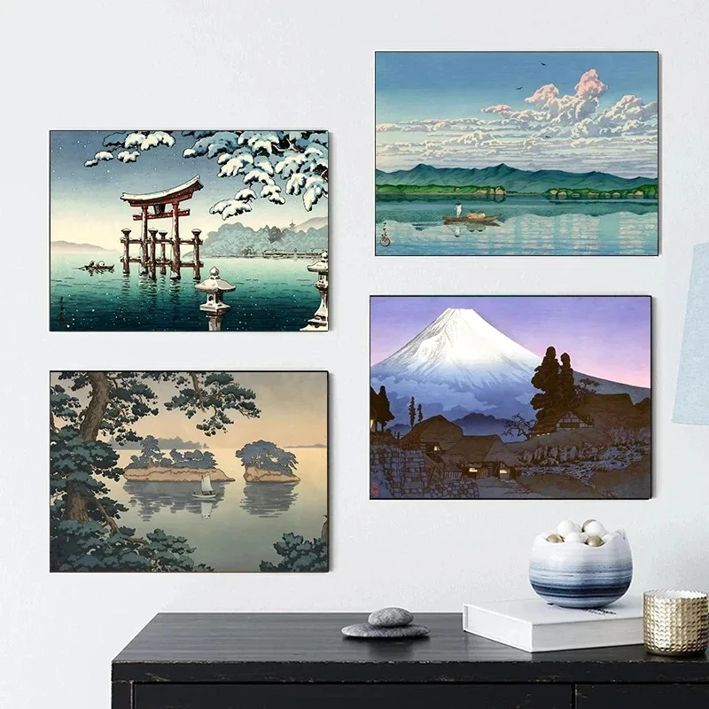 Художественный плакат Hokusai охара Косон, винтажное украшение гостевой комнаты, украшение для дома, холст, печать, настенный плакат, картина