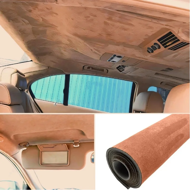 

Sound Insulation Suede Foam Non-Sticky Material Car Liner Roof Sky Headliner Fabrics for Ceiling Renovation Vehicles Auto SUV RV