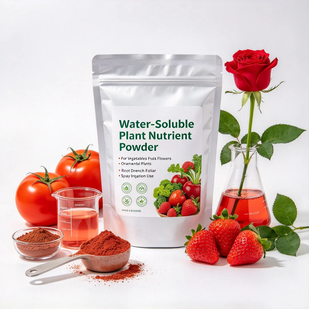 TOPJ Water Soluble Plant Nutrient Powder Fertilizer for Vegetables Fruits Flowers Ornamental Plants, Root Drench Foliar Spray Ir