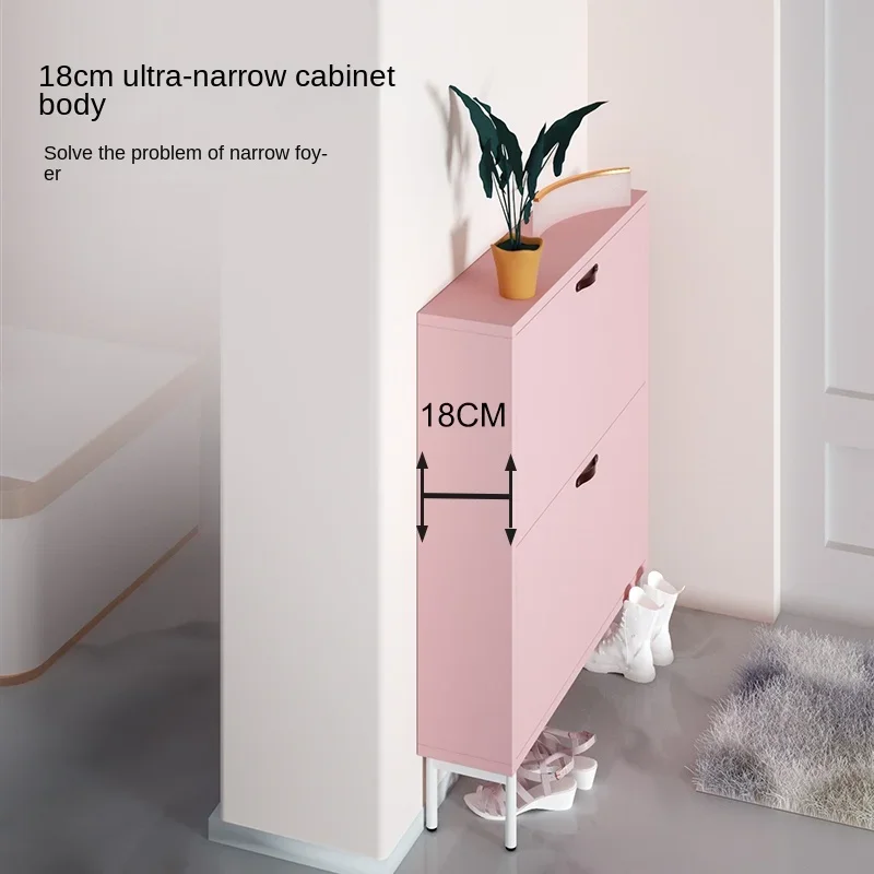 Simple Ultra-Thin Tilting Shoe Cabinet Home Doorway Small Apartment Entrance Cabinet