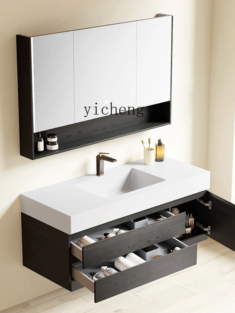 XL Bathroom Cabinet Combination Integrated Seamless Basin Modern Bathroom Wash and Wash Bathroom Washbasin