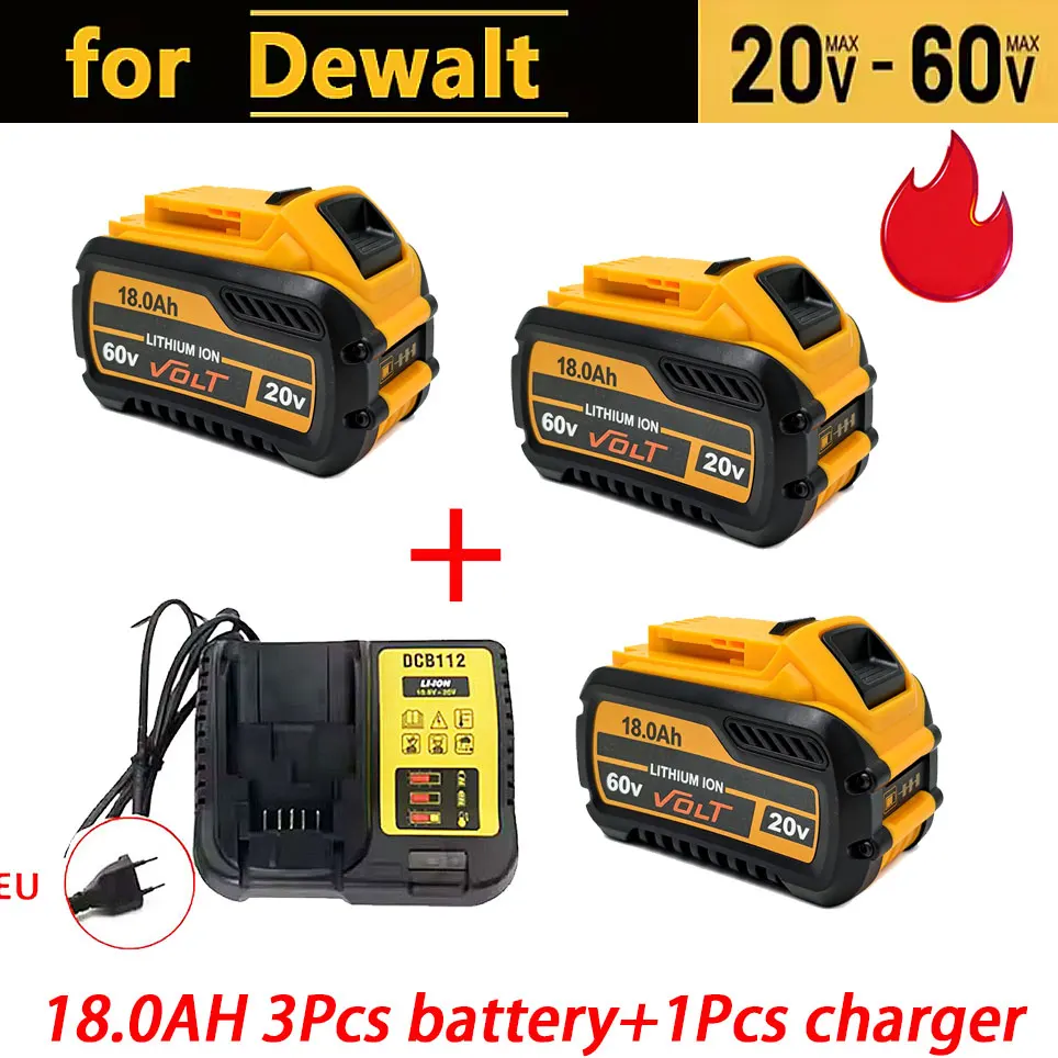 Voor Dewalt 60V 18.0Ah Batterij Vervanging Li-Ion Batterij DCB609 DCB200 DCB205 DCB606 DCB206 DCB209 DCB182 Power Tool Batterij