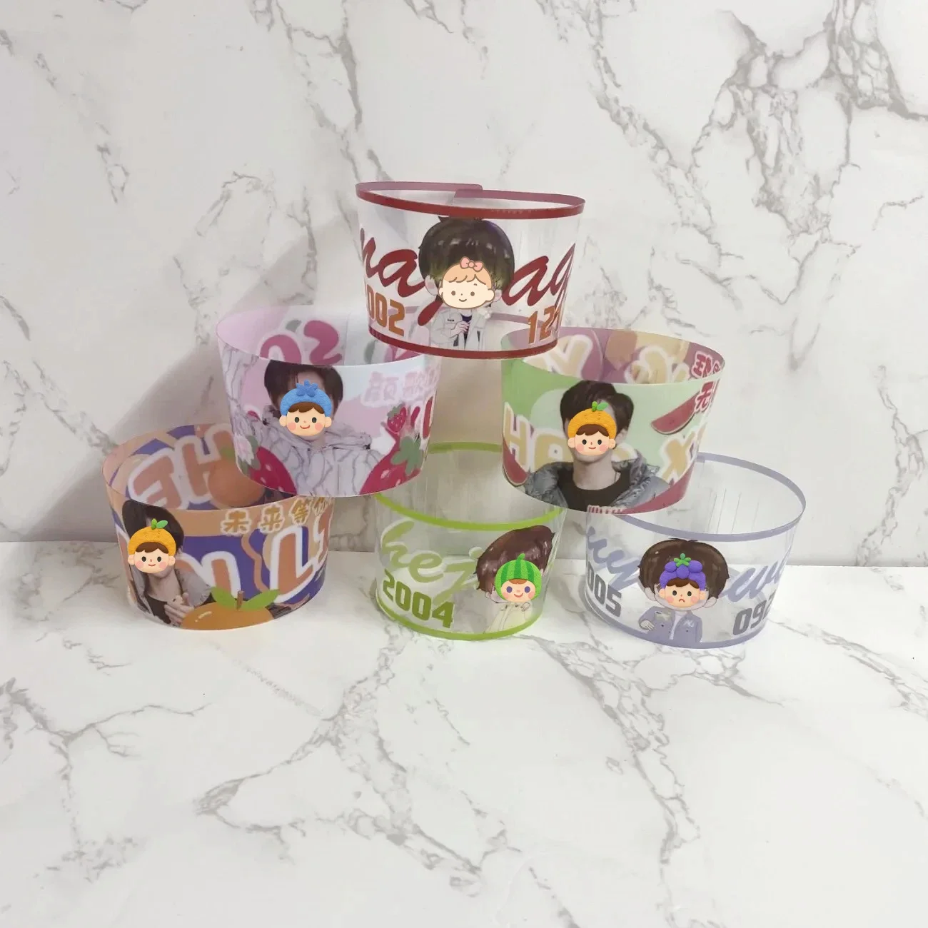Wholesale Customized PVC Transparent Waterproof Cupsleeve Kpop Idol Party Events