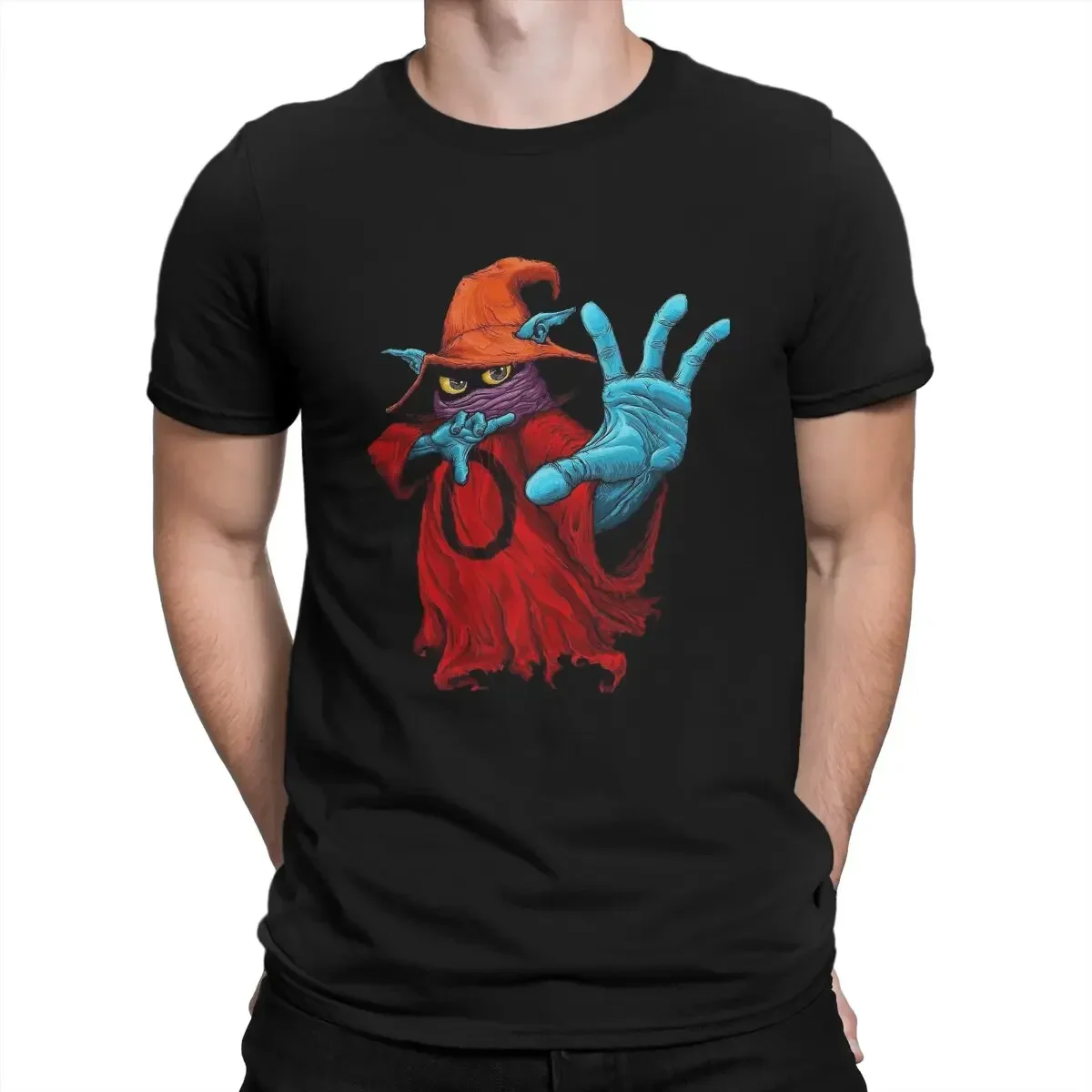 

Fun little Wizard fashion print short sleeves, men's casual loose top 100% cotton breathable summer T-shirt