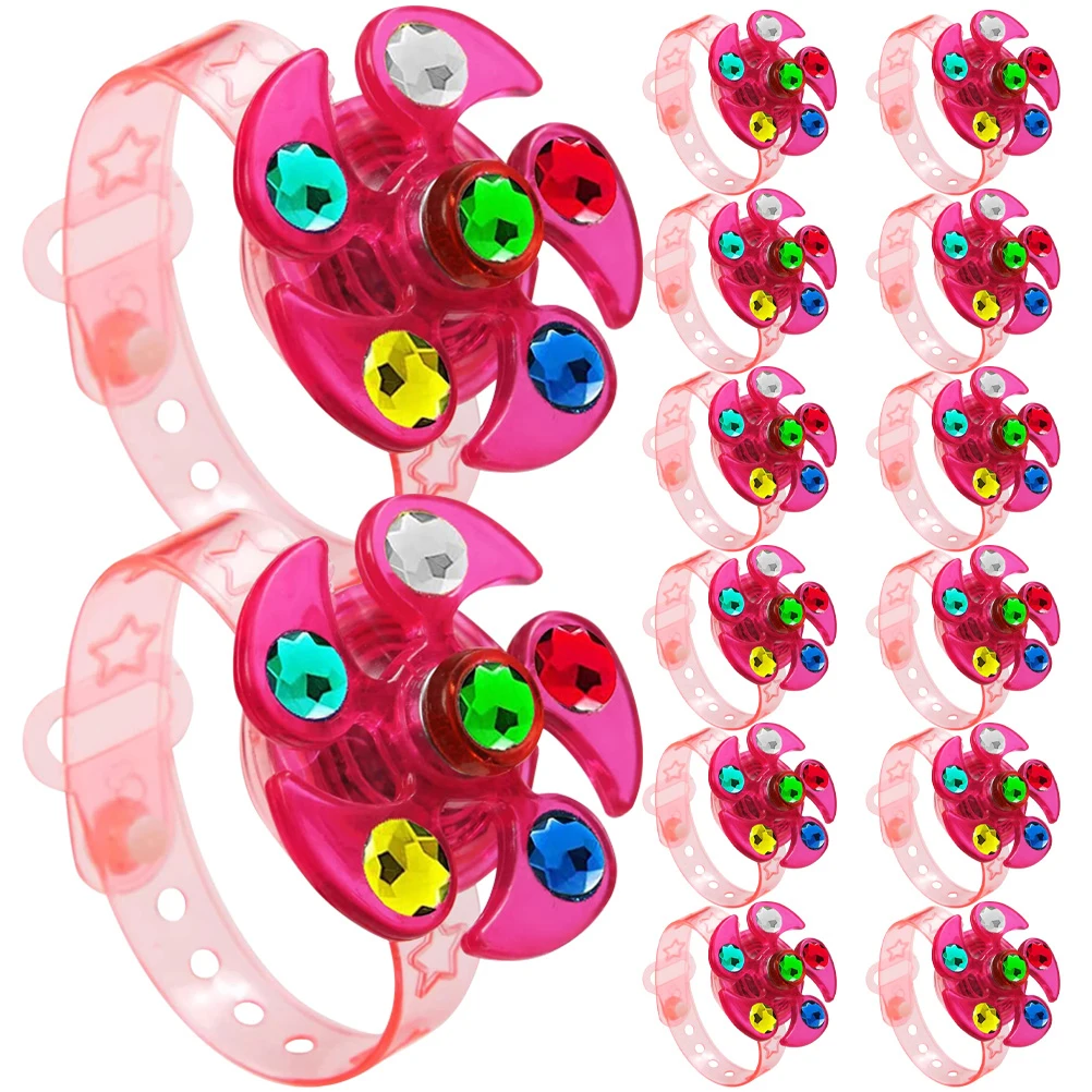 

18 Pcs Luminous Gyro Bracelet Glowing Fidget Plaything Wrist Band Toys Adjustable Led Bracelets Wristbands Bulk Children
