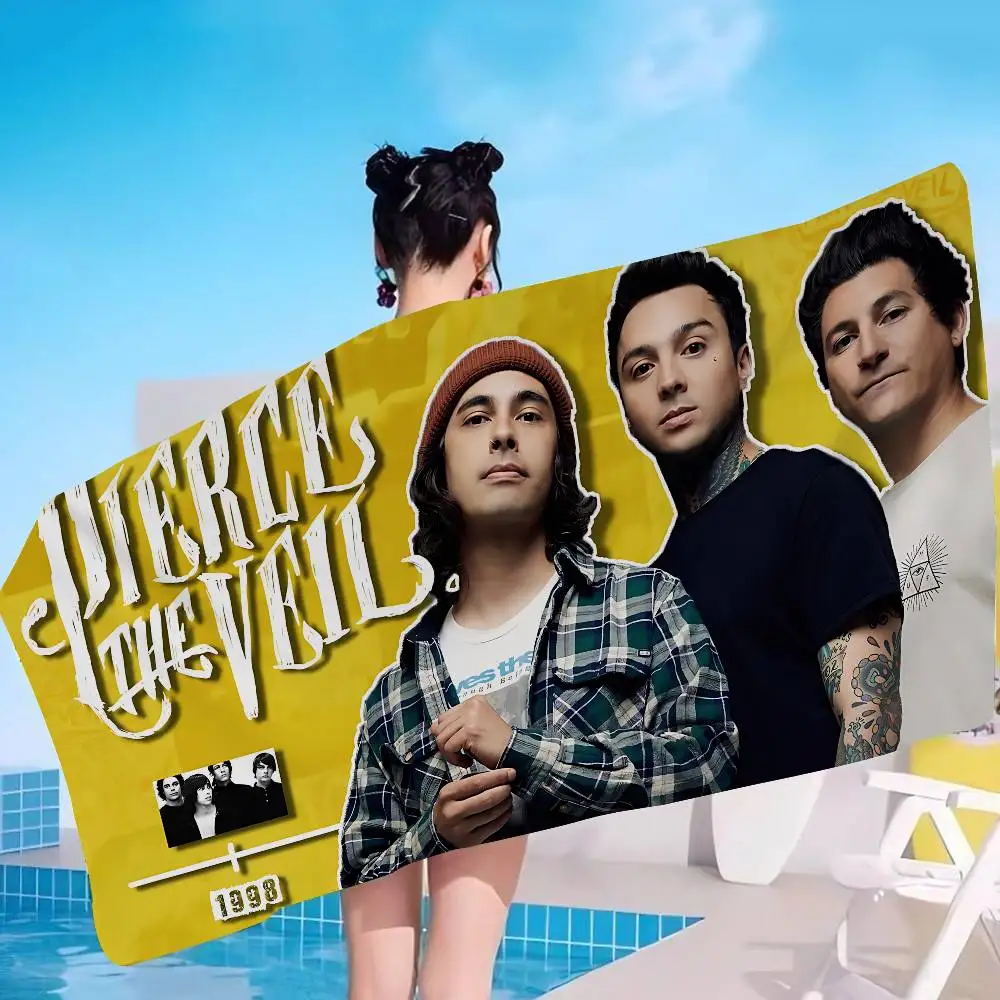 Post Hardcore Band P-Pierce The Veil Band Microfiber Blanket Quick Drying Beach Towels Oversized Printing Super Pool Towel