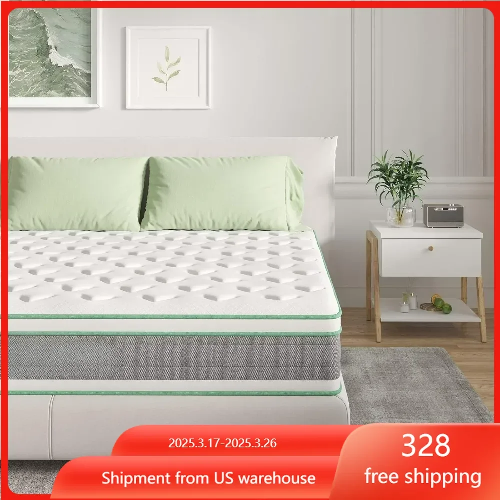 12 inch box mixed mattress, inner spring mattress with gel memory foam, cool sleep, decompression, pillow top mattress