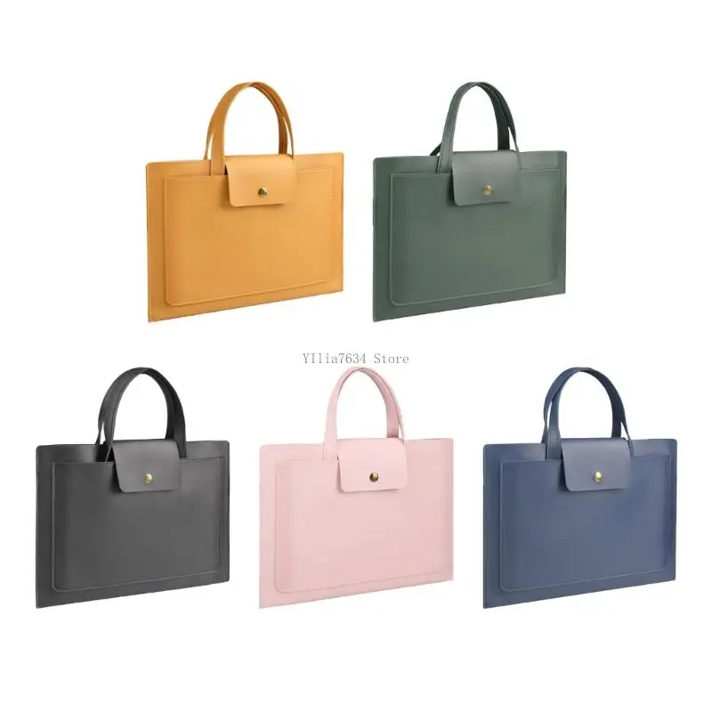 Ergonomic Laptop Carrying Bag PU Leather Waterproof Laptop Sleeve For Traveling Portable Computer Protective Sleeve