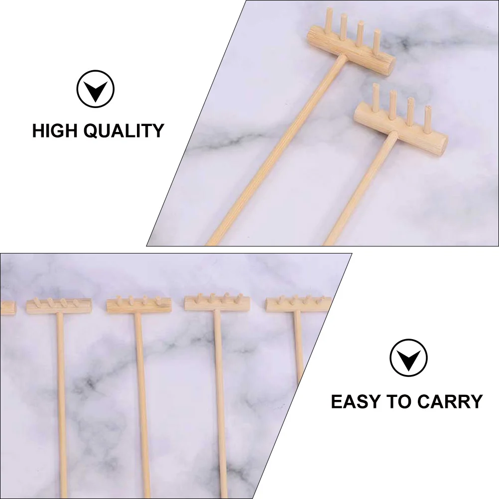 

2Sets Mini Zen Garden Rake Bamboo Sandbox Tools Kit for Tea Art Sand Table Miniature Garden Decoration