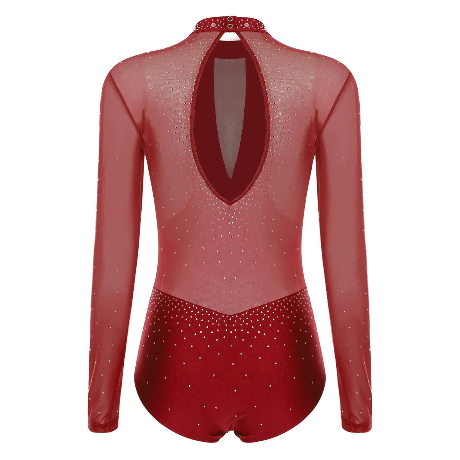 Justaucorps de ballet professionnel pour femmes, serré de danse à manches longues avec maille respirante, body de ballet et de spectacle sur scène