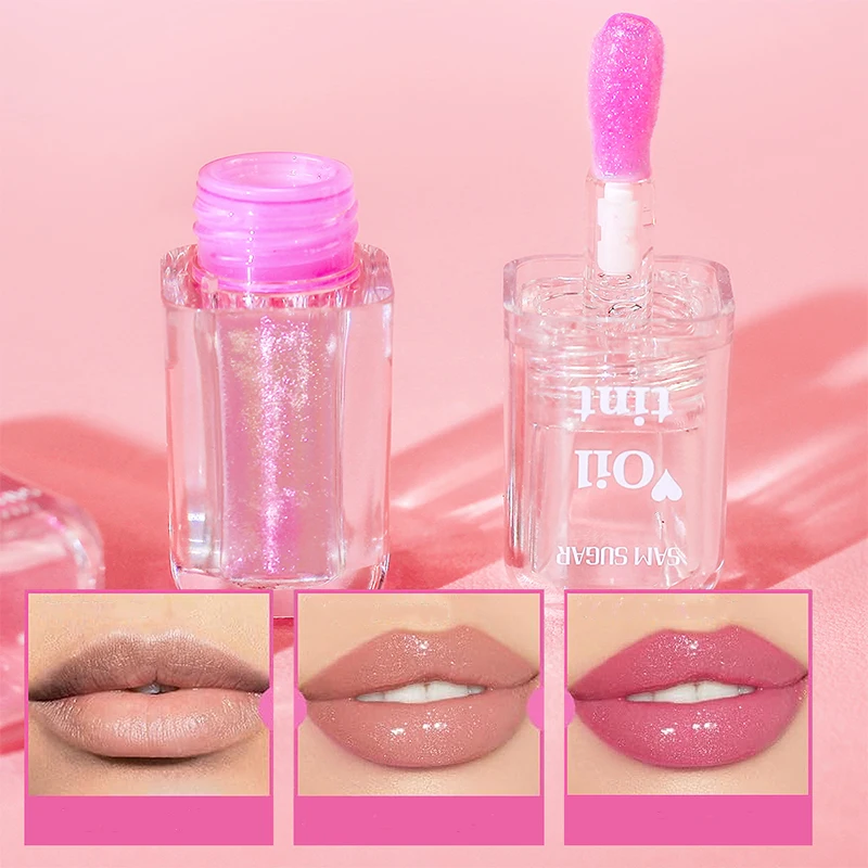 4 Color Clear Warm Change Pearl Lip Oil Moisturizing Nourishing Lip Gloss Lighten Lip Lines Lip Plumping Honey