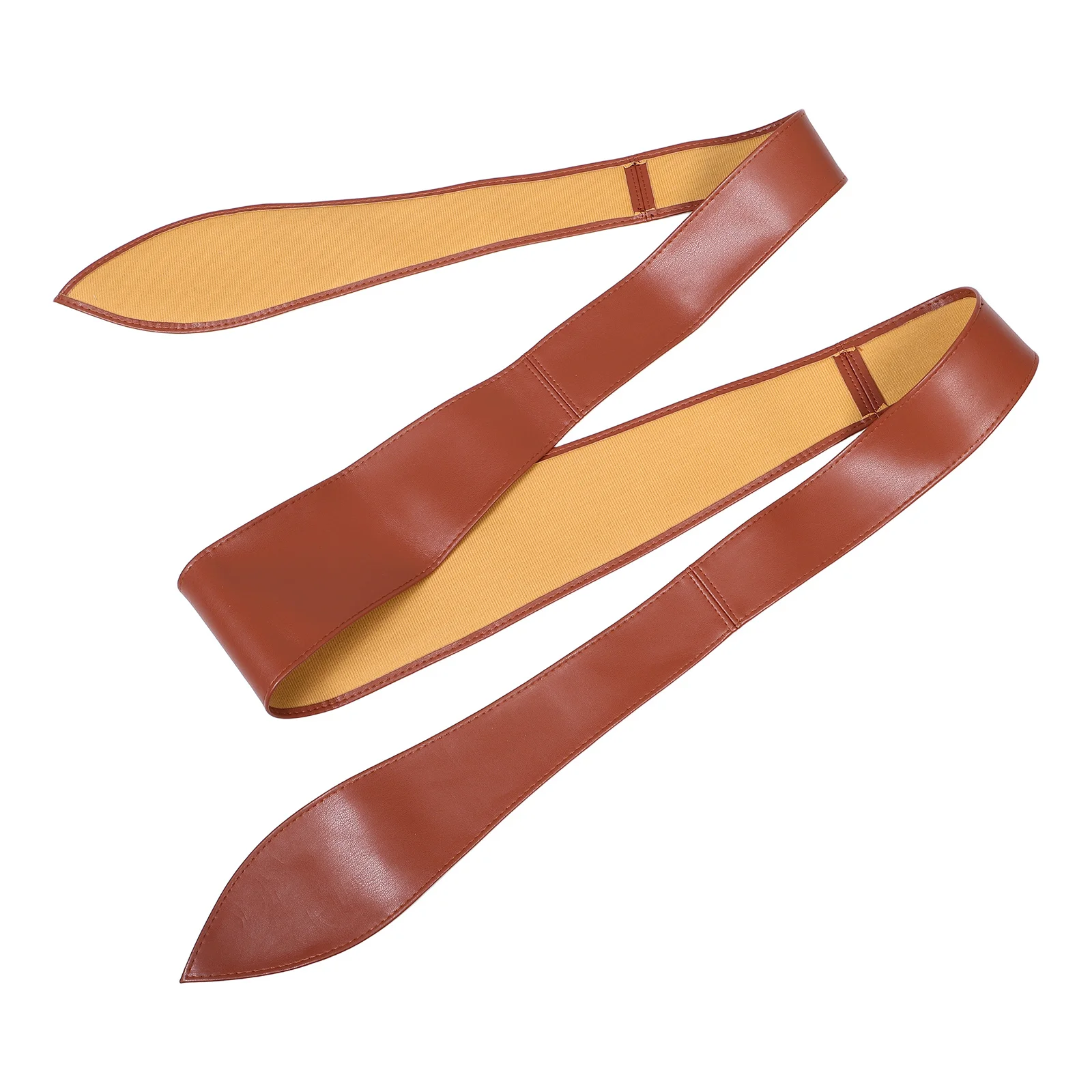 

Wide Waist Belt Soft Fake Bowknot Ribbon Long Tie Waist Wrap for Dresses Coats Party Outfits Elegant Waistband