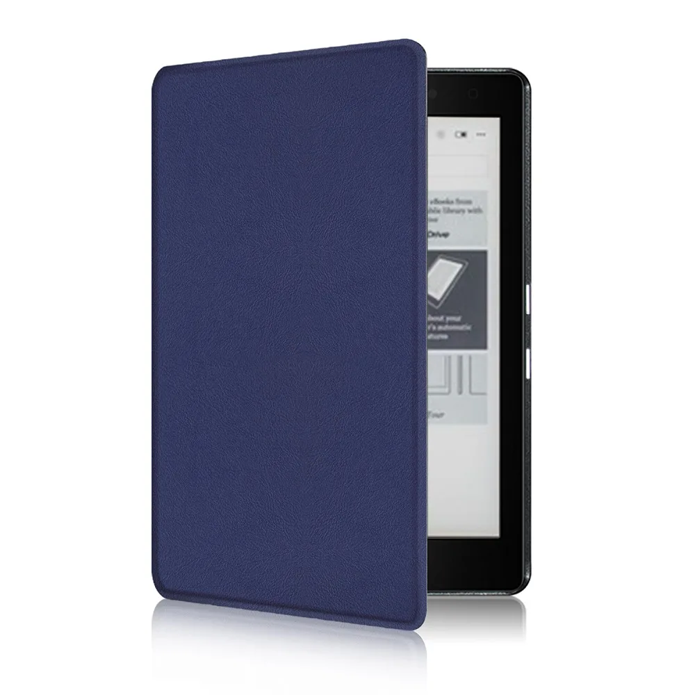 Auto Sleep/Wake 6 inch E-Reader Case Shockproof Anti-fall Folio Cover Leather Ultra-thin for Kobo Aura Edition 2
