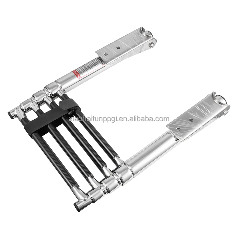 Marine Hardware 4 Step Stainless Steel Telescoping Boat Ladder 600 Pound for Swim Ladders Capacity for Marine Yacht