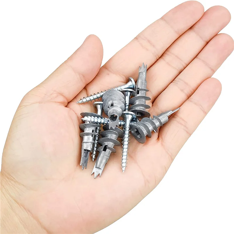 

Premium-240 Pcs Metal Self Drive Anchor Plasterboard Dowels With Screws 4.5 X 35Mm For Single-Layer And Double-Clad Plasterboar