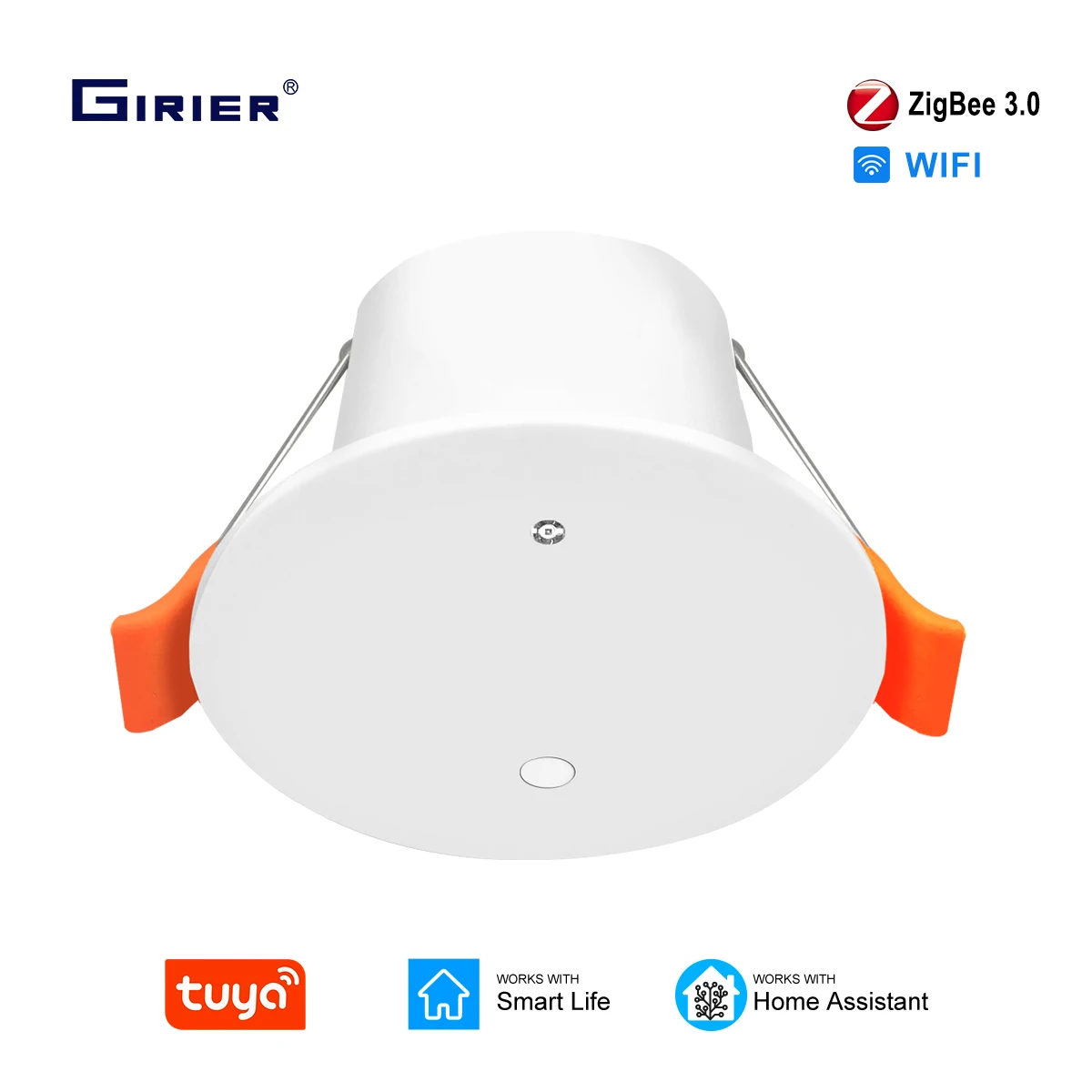 GIRIER Tuya Smart ZigBee Human Presence Sensor 24GHz MmWave Radar Detection with Light Sensor Work Home Assistant Smart Life APP