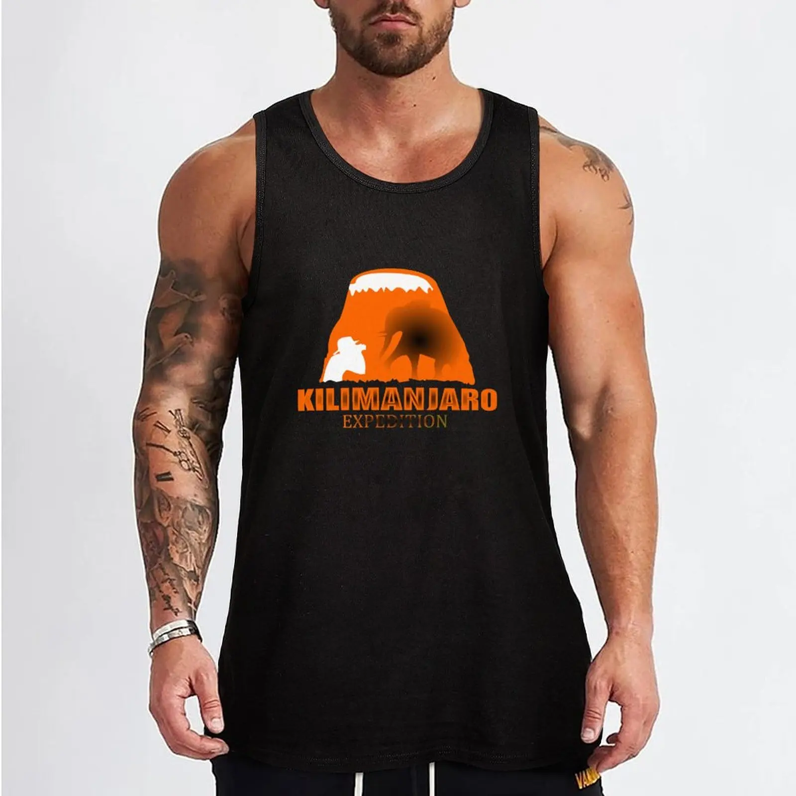 Kilimanjaro expedition Tank Top Men's summer vest gym top t-shirts for Men's gym Men's singlets